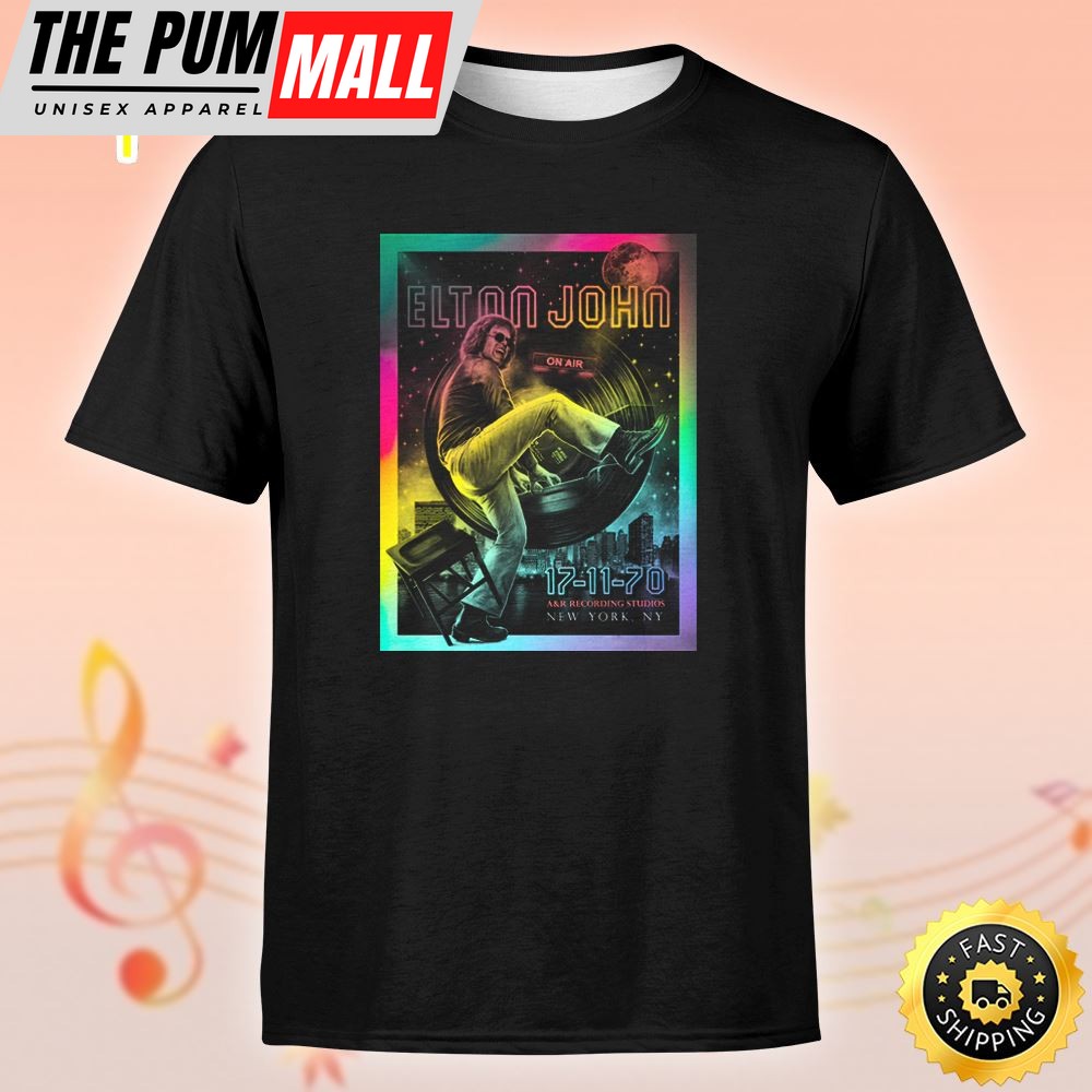 Elton John 17 11 70 50th Anniversary Rainbow Foil Edition Unisex Tshirt