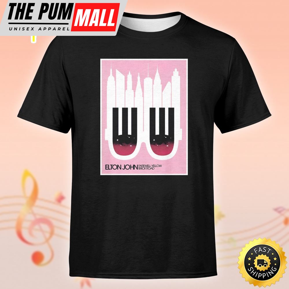 Elton John Farewell Yellow Brick Road New York Concert Print Unisex Tshirt