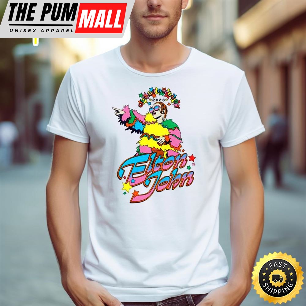 Elton John Glastonbury Natural 2025 T Shirt