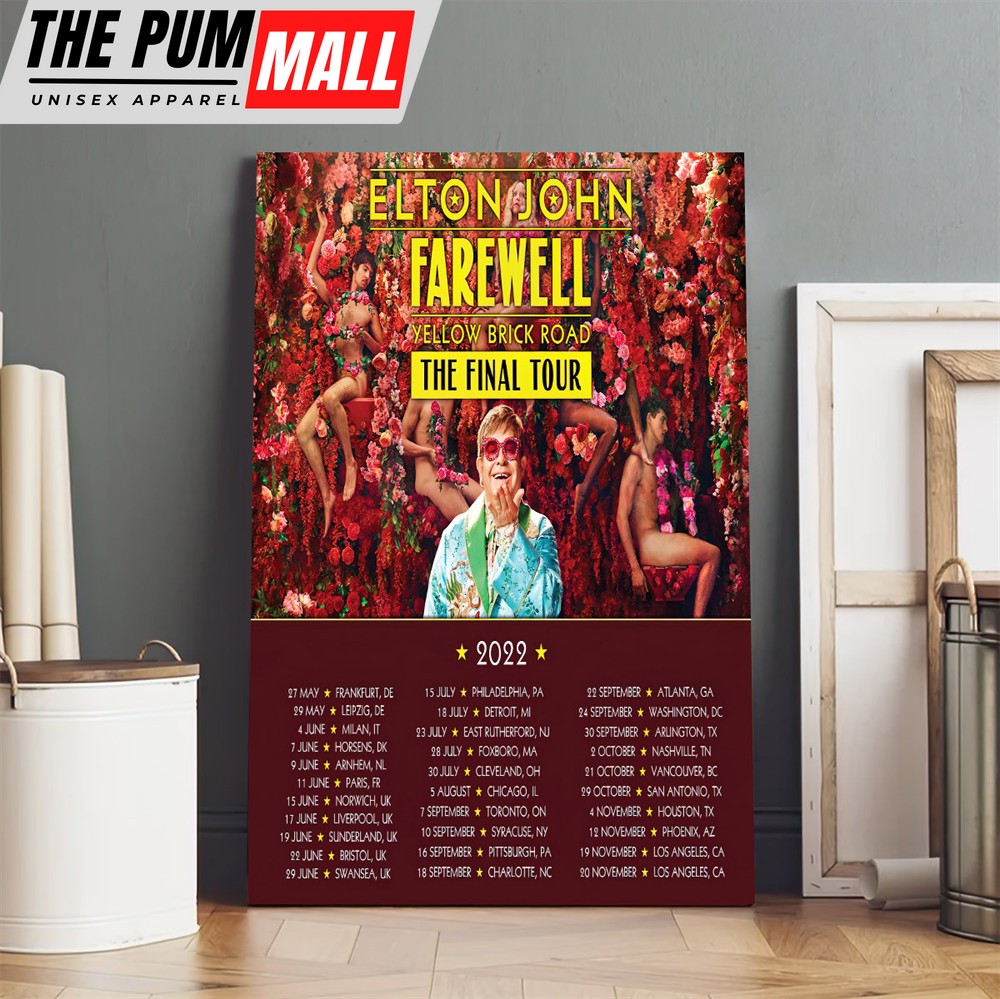 Elton John The Final Tour 2025 Farewell Yellow Brick Road Poster Canvas