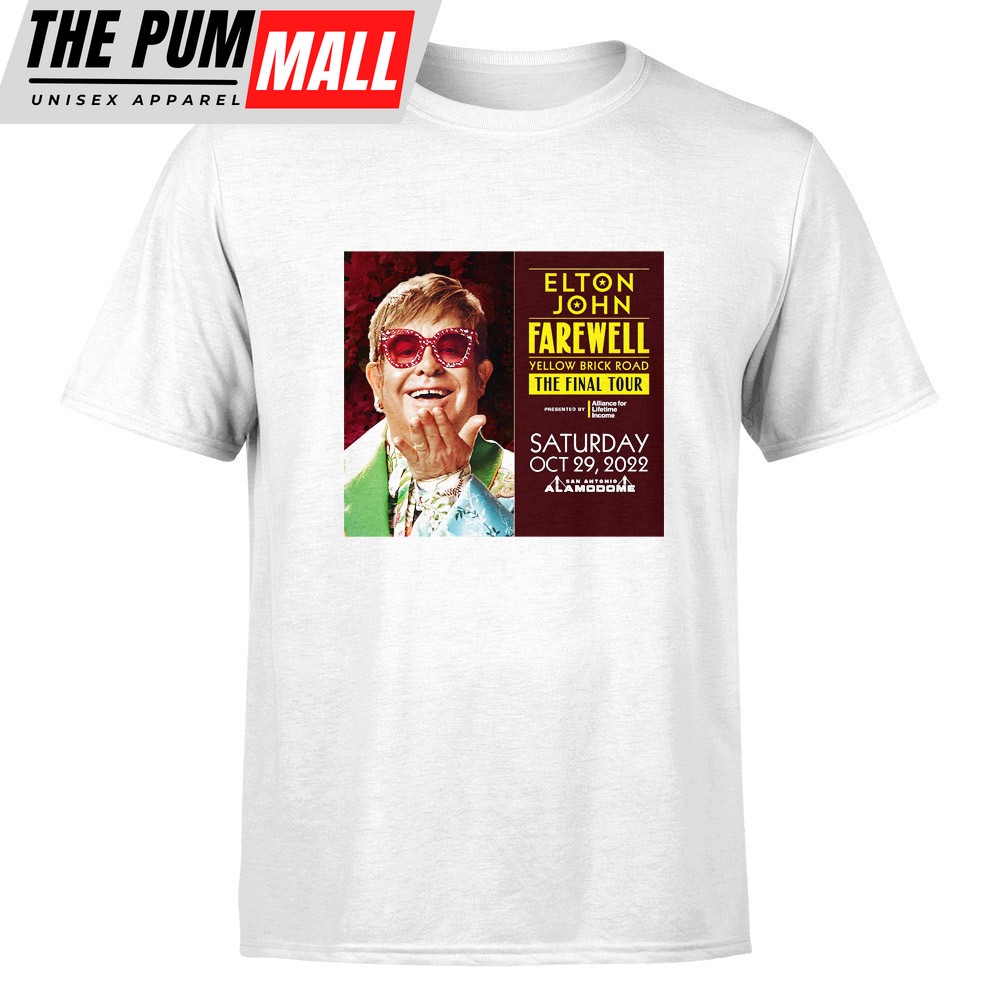 Elton John The Final Tour 2025 Farewell Yellow Brick Road White Unisex Tshirt