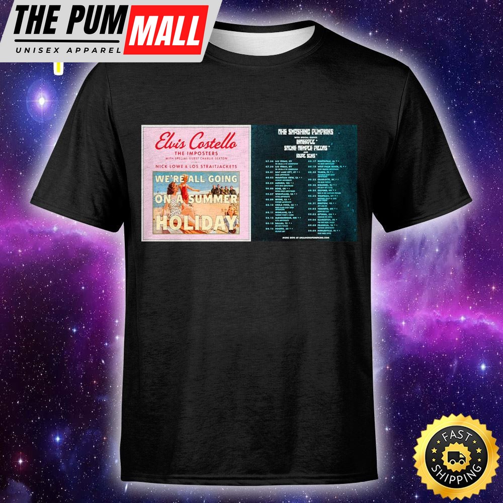Elvis Costello And The Smashing Pumpkins Tour 2025 Unisex Tshirt