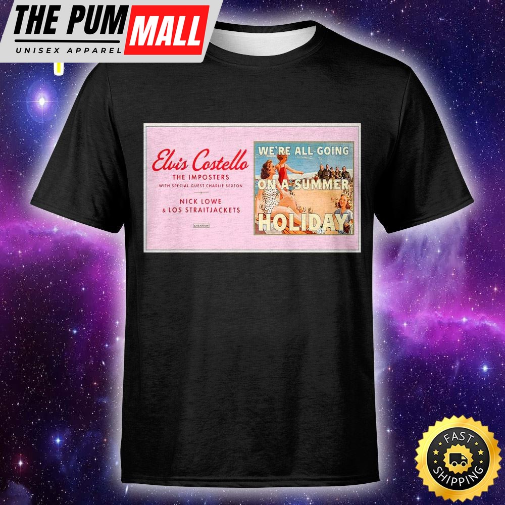 Elvis Costello & The Imposters Were All Going On A Summer Holiday Tour Unisex Tshirt