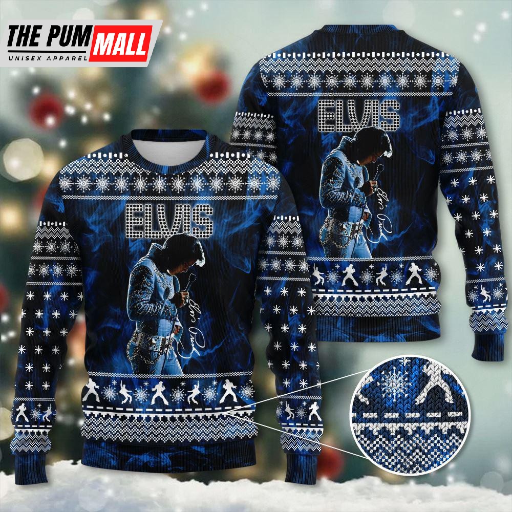 Elvis Presley I’ll Have A Blue Christmas Without You Ugly Sweater Gift For Christmas