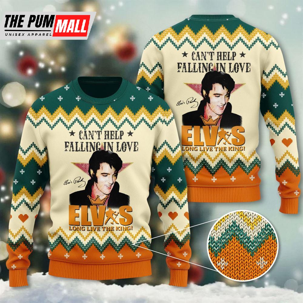 Elvis Presley Long Live The King Christmas 3D Ugly Sweater Gift For Christmas
