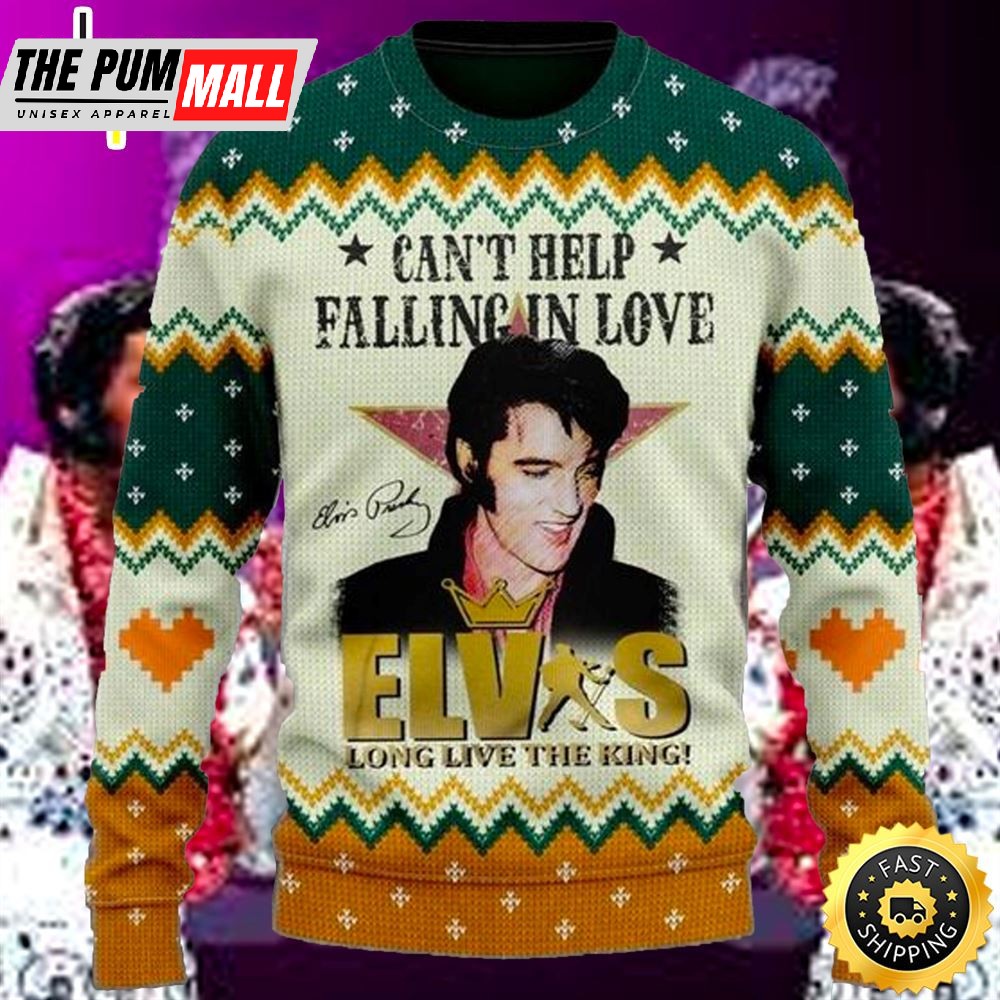 Elvis Presley Long Live The King Ugly Christmas Sweater