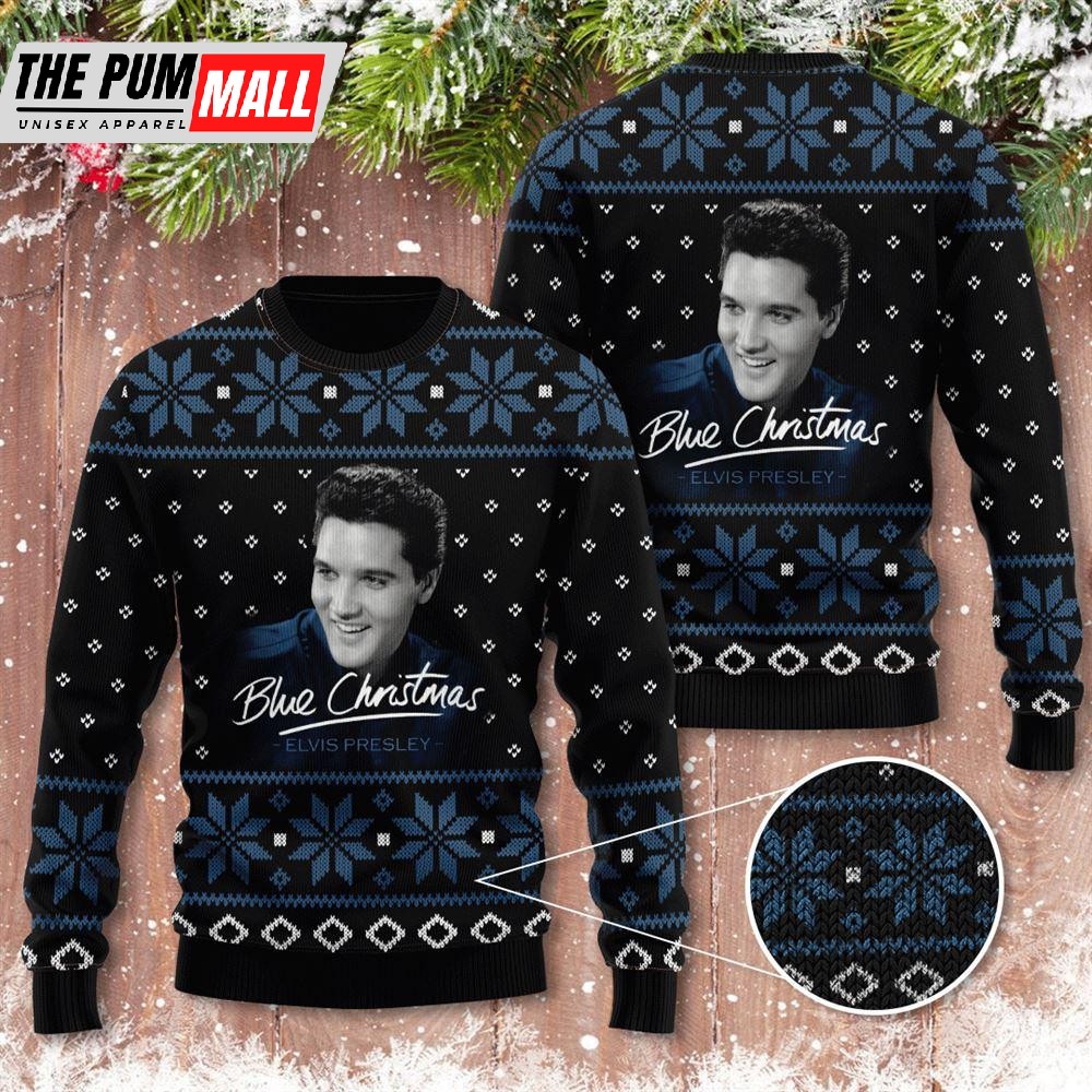 Elvis Presley Ugly Sweater, Elvis Presley All Over Print Sweater Gift For Christmas