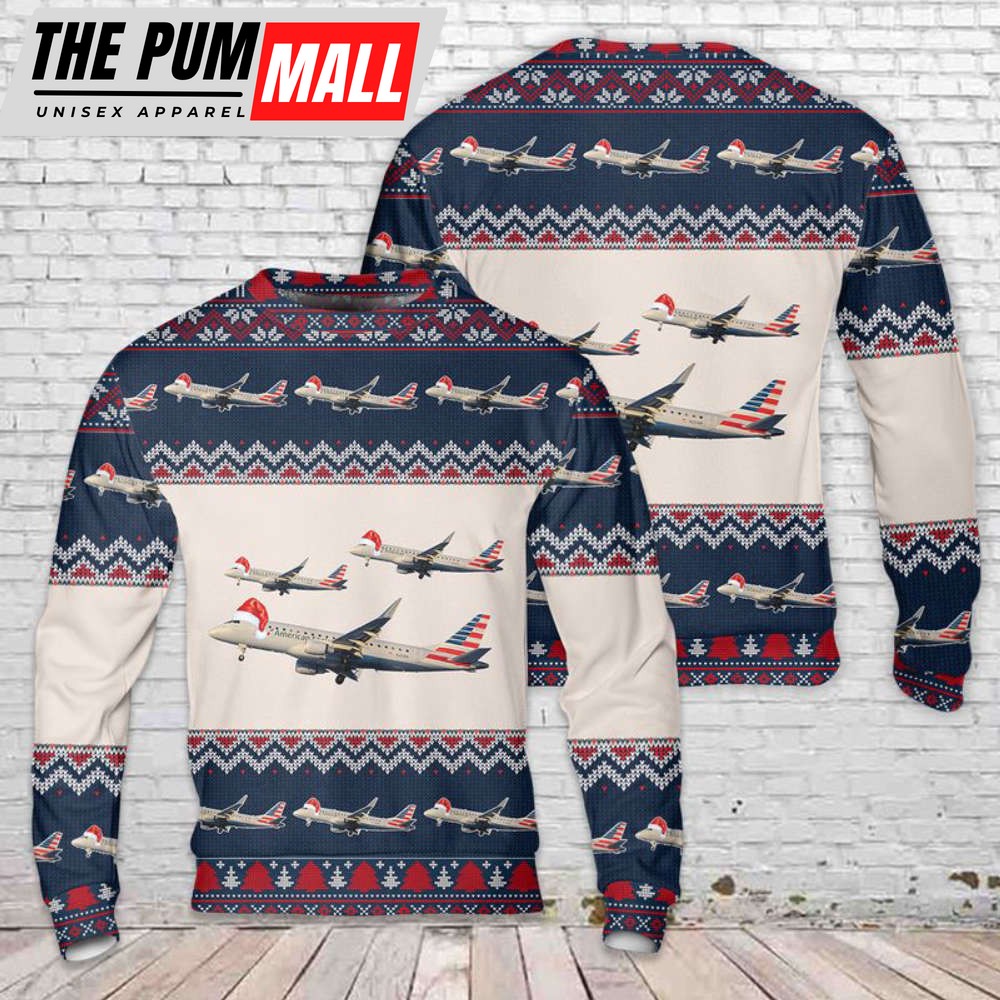 Embraer 175 (E175) Envoy Air Christmas Sweater 3D Gìt For Christmas
