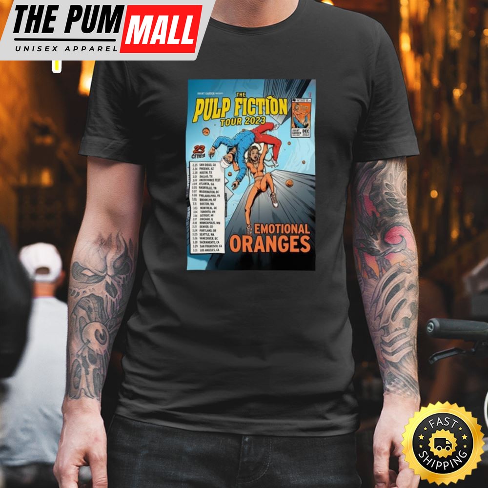 Emotional Oranges The Pulp Fiction Tour 2025 Portrait T-shirt