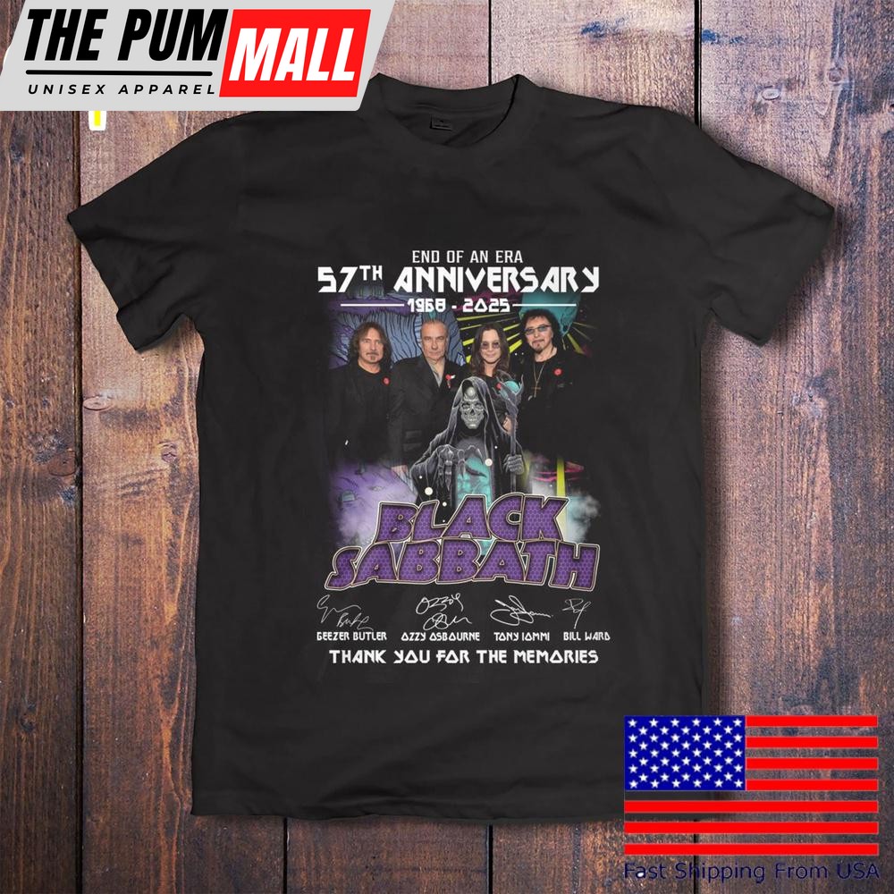 End Of An Era 57Th Anniversary 2025 Black Sabbath T-Shirt