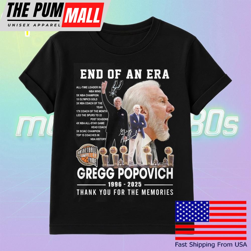 End Of An Era Gregg Popovich 2025 T Shirt