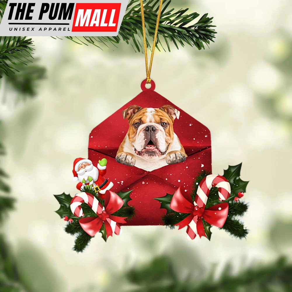English Bulldog Christmas Letter Ornament – Car Ornament – Gifts For Pet Owners Limited Edition