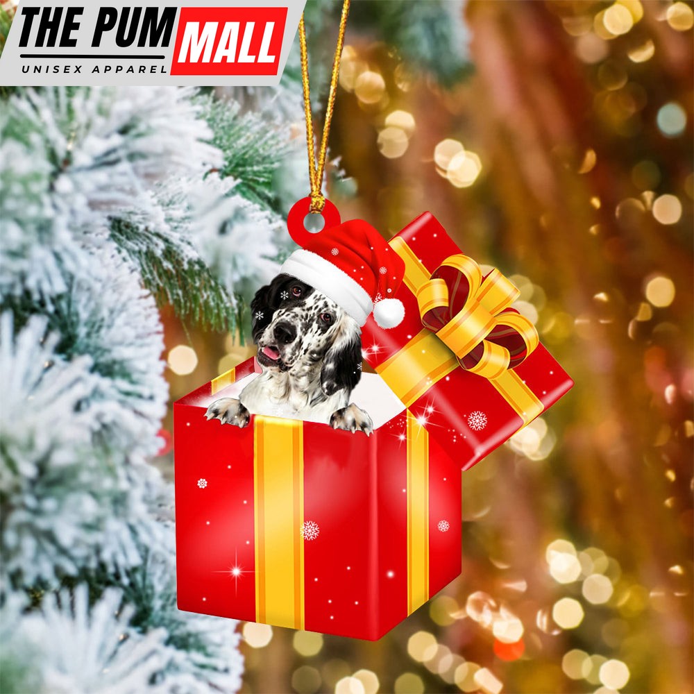 English Setter06 In Red Gift Box Christmas Ornament – Holiday Dog Ornaments Limited Edition