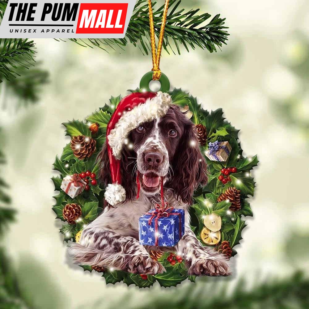 English Springer Spaniel And Christmas Ornament – Acrylic Dog Ornament – Gifts For Dog Lovers Limited Edition