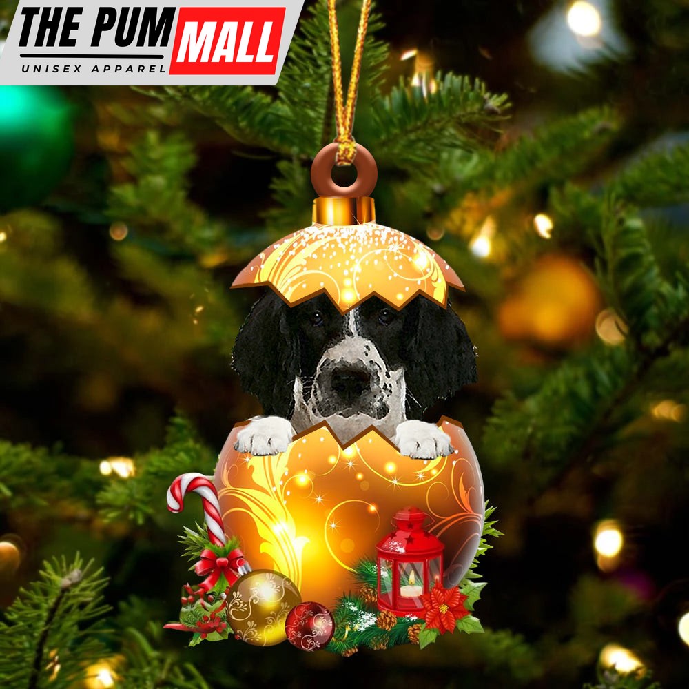 English Springer Spaniel In Golden Egg Christmas Ornament – Car Ornament – Unique Dog Gifts For Owners Limited Edition