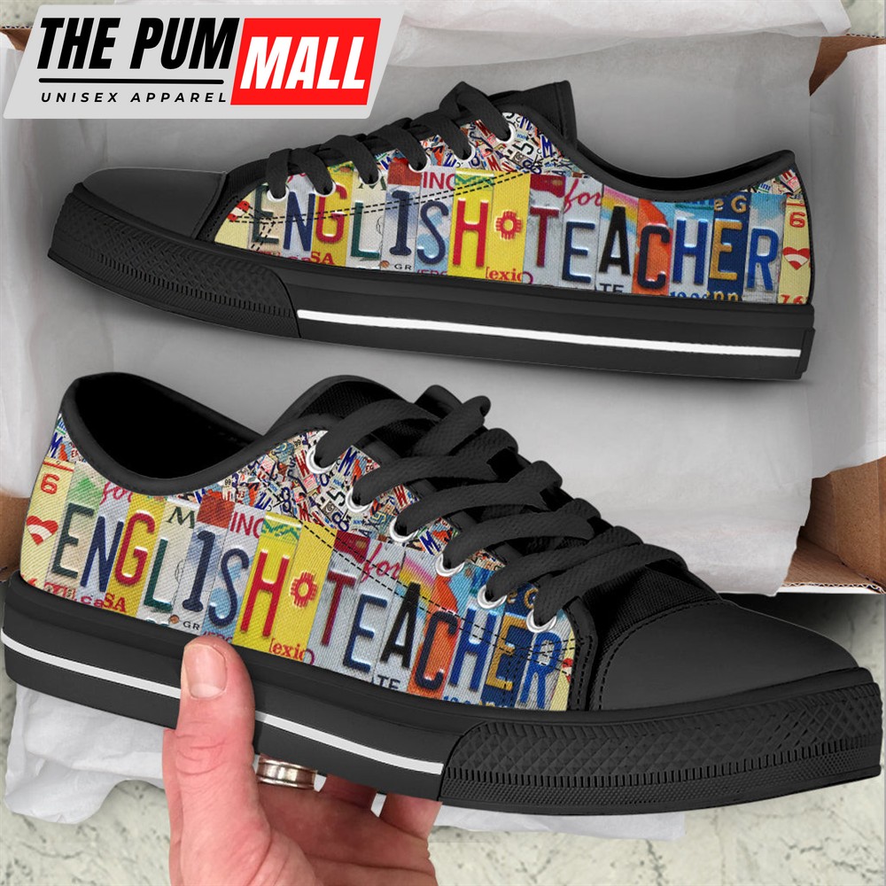 english-teacher-shoes-license-plates-low-top-shoes-best-gift-for-teacher-scho-0y9l671h English Teacher Shoes License Plates Low Top Shoes – Best Gift For Teacher, School Shoes Malalan