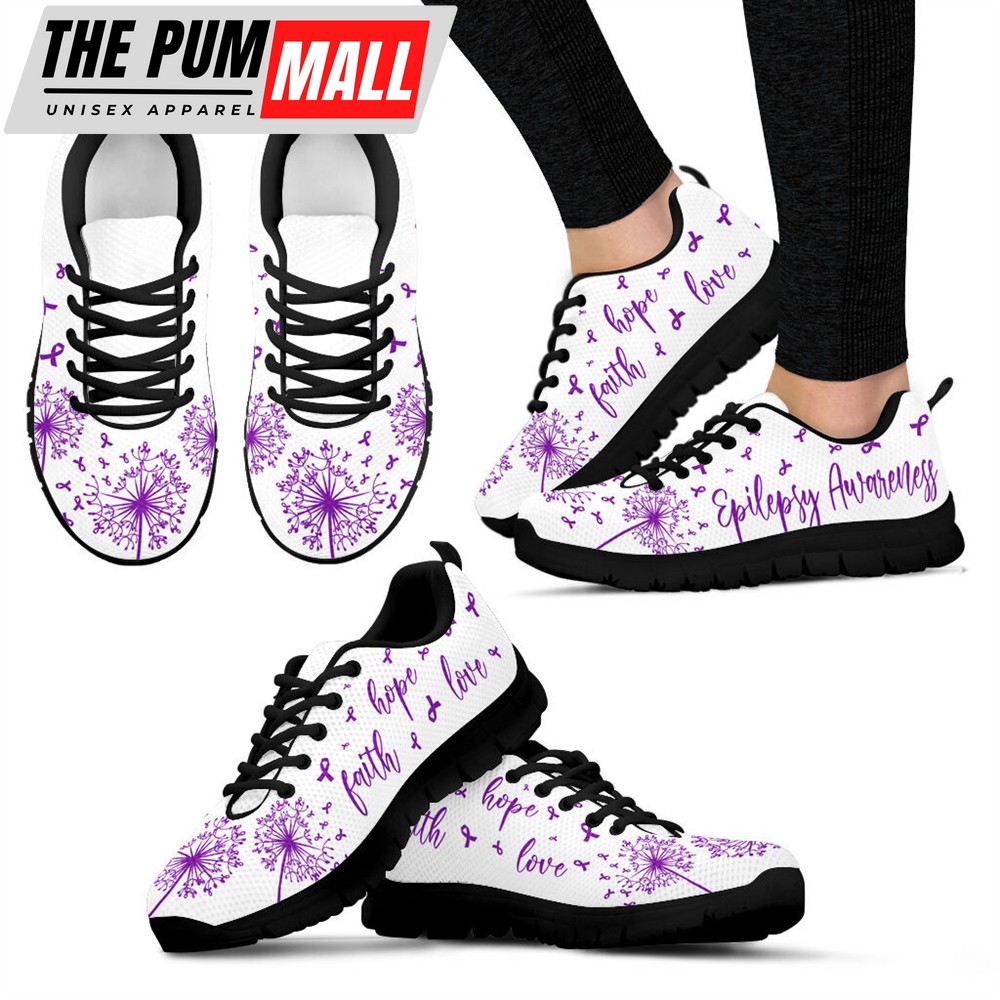 Epilepsy Shoes Faith Hope Love Fly White Sneaker Walking Shoes – Best Gift For Men And Women