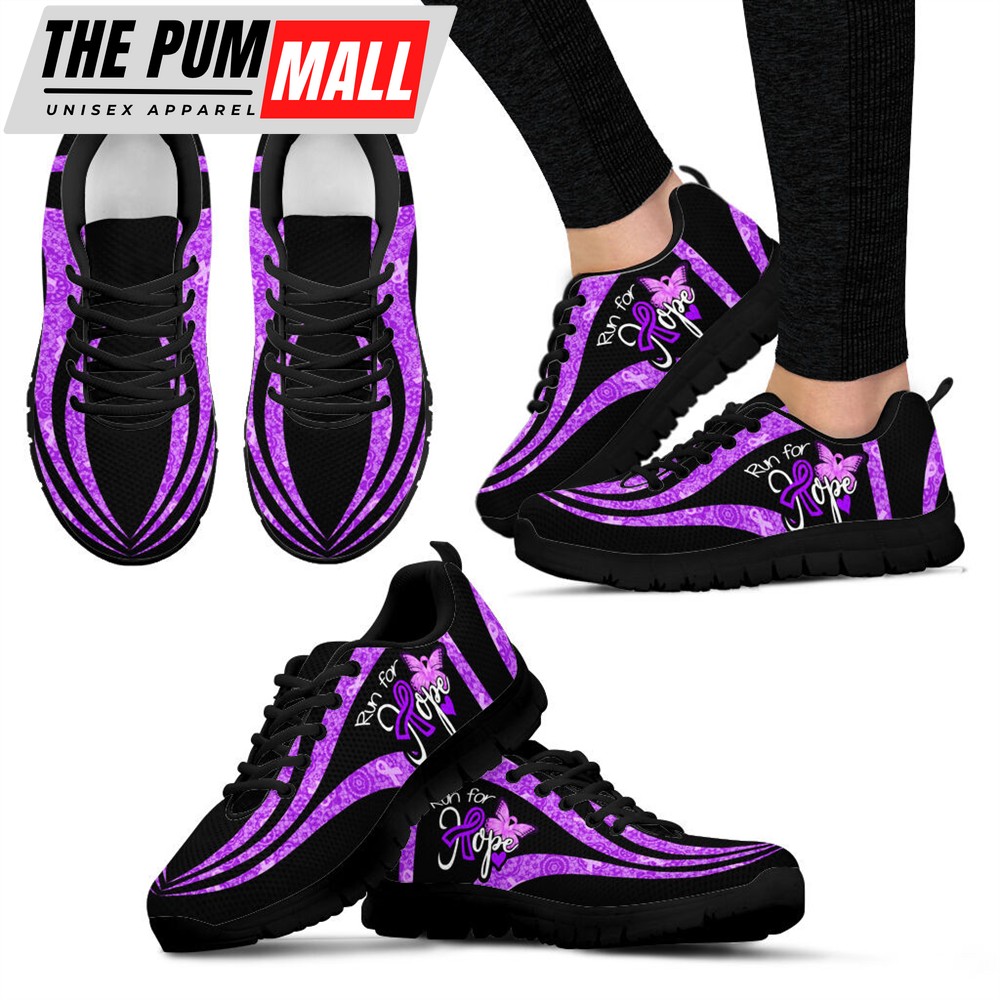 Epilepsy Shoes Run For Hope Sneaker Walking Shoes – Best Gift For Men And Women – Cancer Awareness Shoes