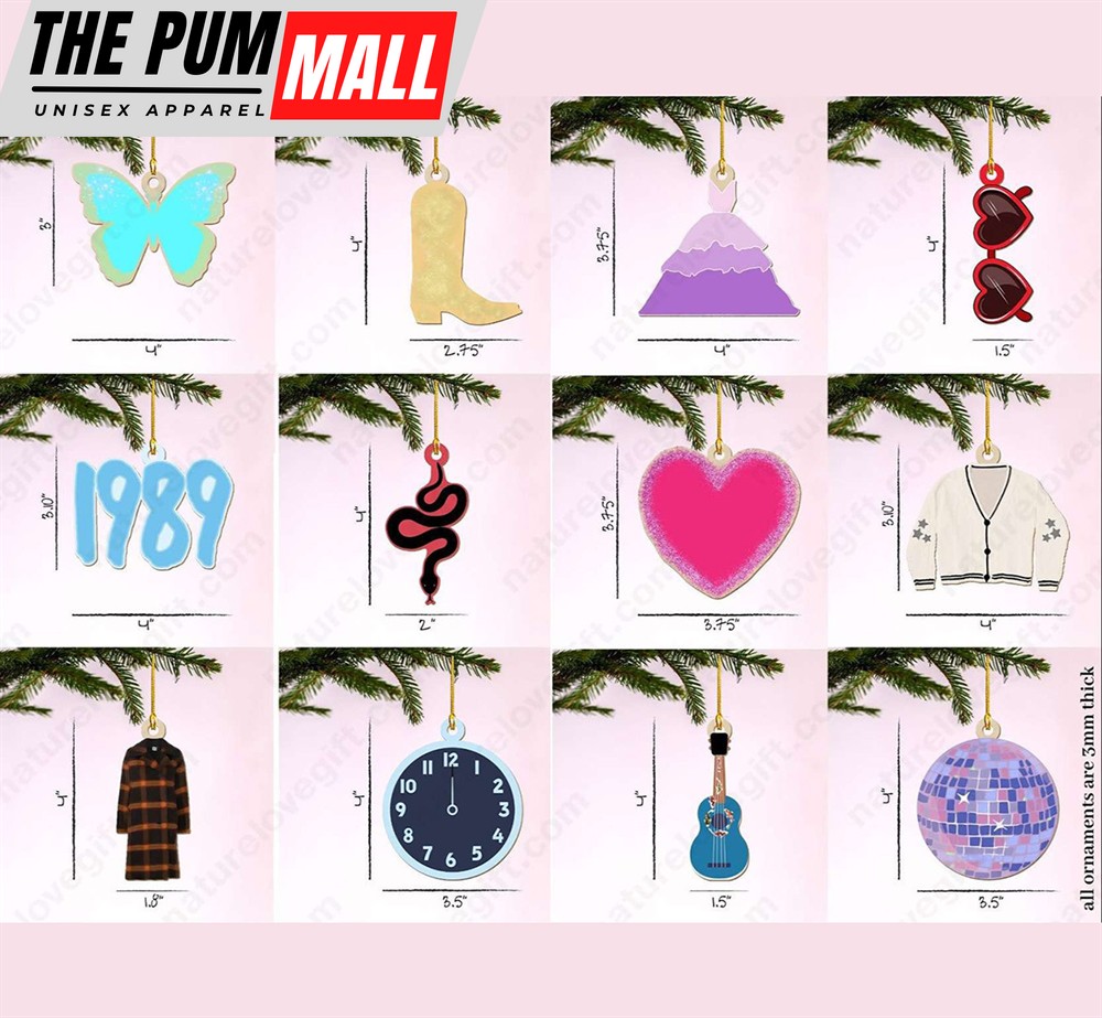Eras Tour 12 Days of Christmas Ornament Taylor Swift Iconic Decoration Set Limited Edition