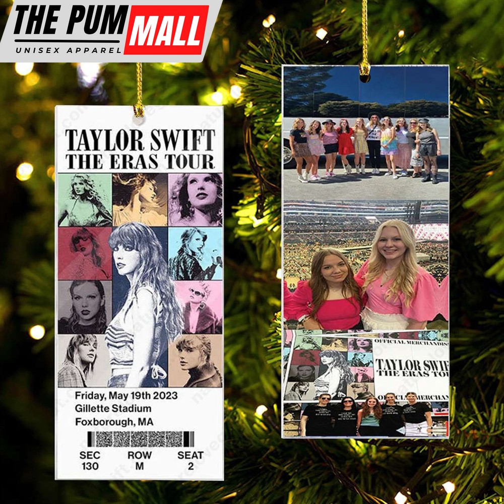 Eras Tour Ticket Personalized Photo Taylor Swift Ornament Christmas Gift for Fans Limited Edition