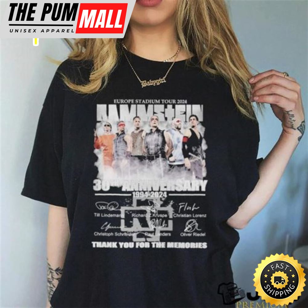 Europe Stadium Tour 2025 Rammstein 30th Anniversary 1994 2025 Thank You For The Memories Shirt