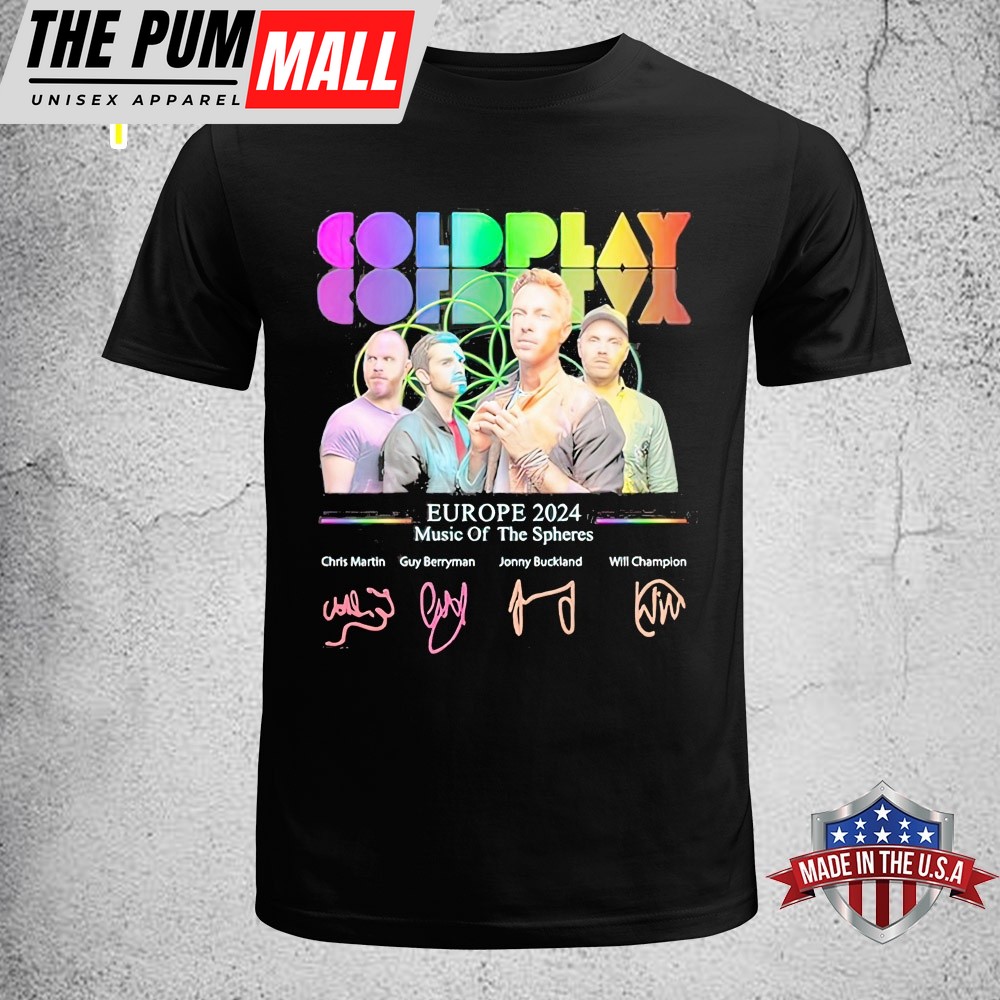 Europe Tour 2025 Coldplay Music Of The Spheres Signatures Unisex T-Shirt