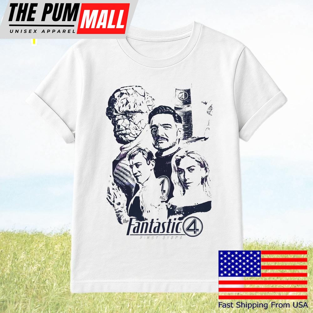 Fantastic Four First Steps Marvel Retro Superhero T-Shirt