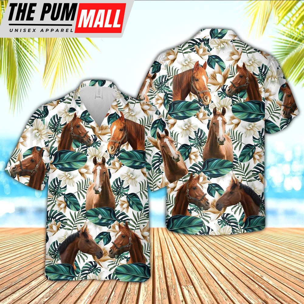 Farm Hawaiian Shirt, American Quarter Horse Hawaiian Shirt, Animal Hawaiian Shirt