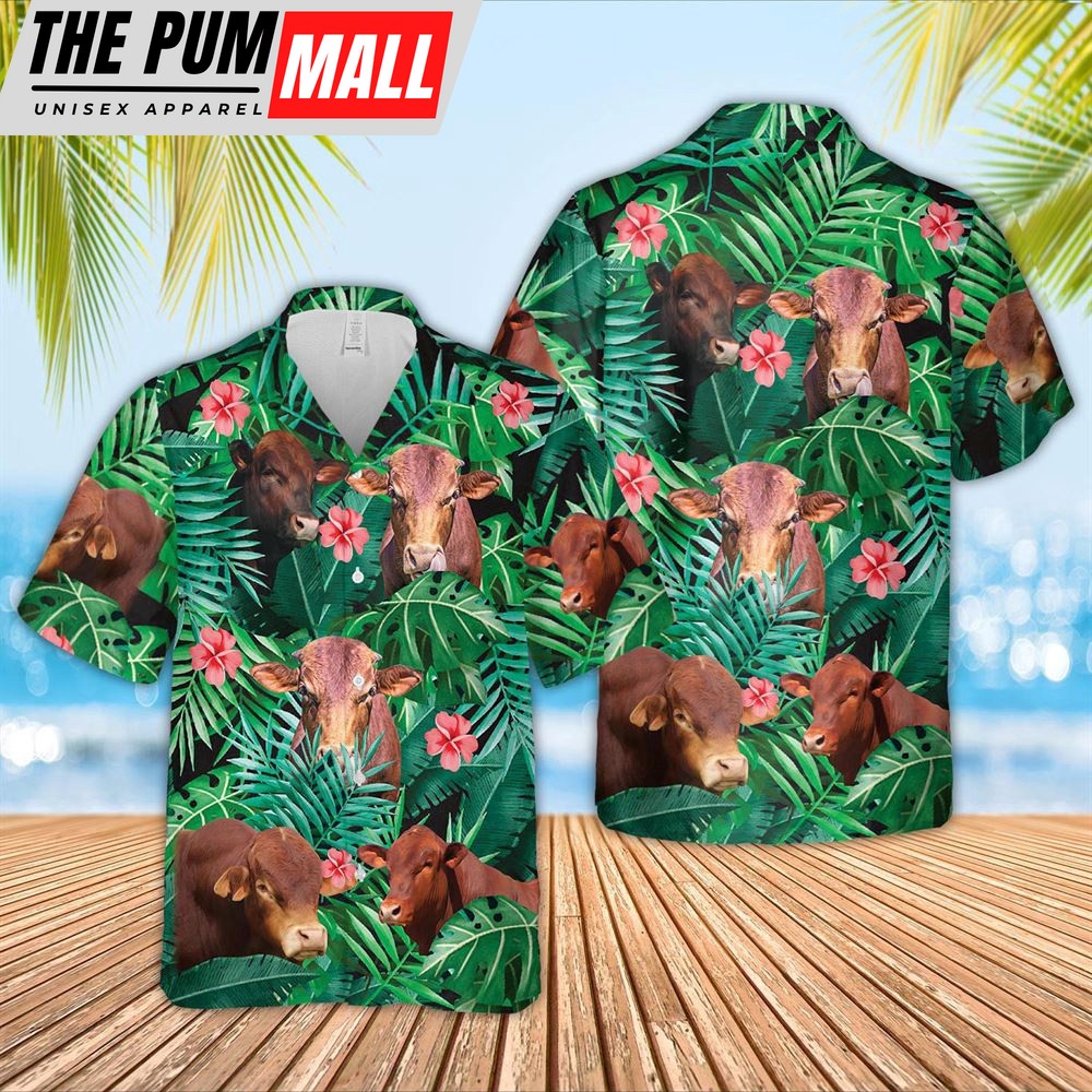 Farm Hawaiian Shirt, Beefmaster 3D Hawaiian Shirt, Animal Hawaiian Shirt