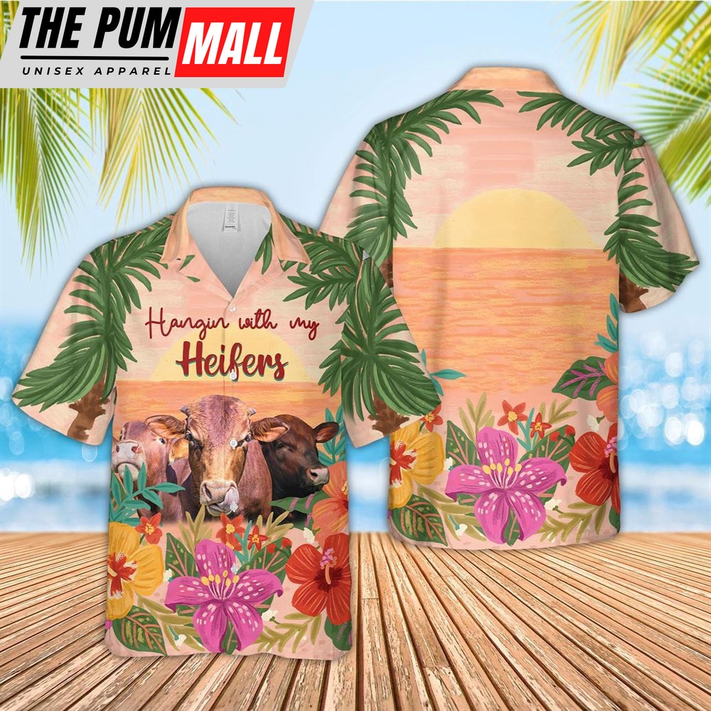Farm Hawaiian Shirt, Beefmaster Hangin With My Heifers 3D Hawaiian Shirt, Animal Hawaiian Shirt