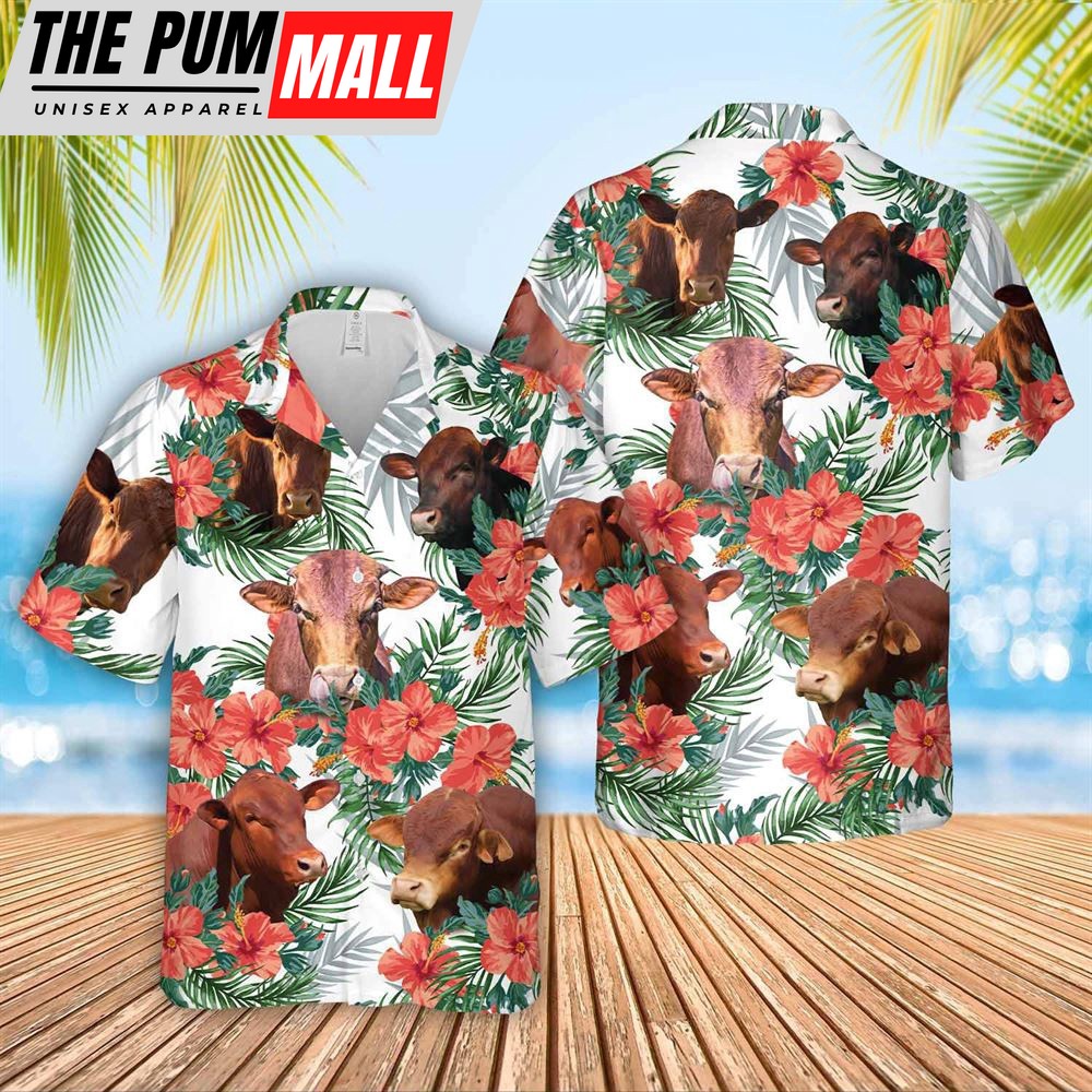 Farm Hawaiian Shirt, Beefmaster Hawaiian Shirt, Animal Hawaiian Shirt