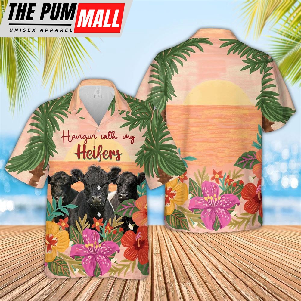 Farm Hawaiian Shirt, Belted Galloway Hangin With My Heifers 3D Hawaiian Shirt, Animal Hawaiian Shirt