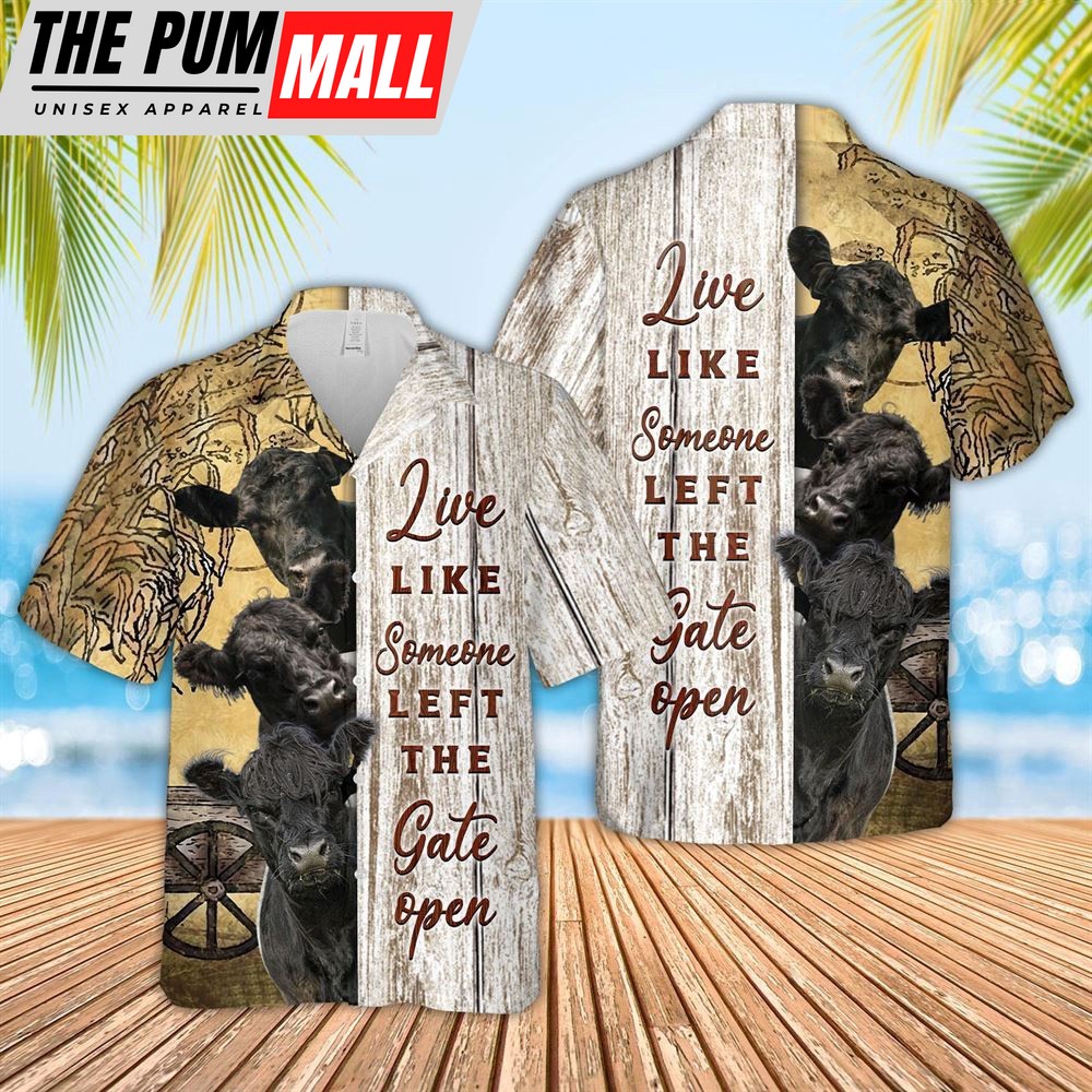 Farm Hawaiian Shirt, Belted Galloway Woods Pattern Hawaiian Shirt, Animal Hawaiian Shirt