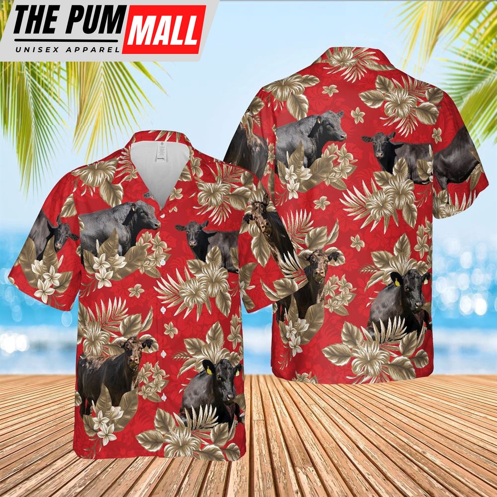 Farm Hawaiian Shirt, Black Angus Cattle Lovers Aloha Pattern All Over Printed 3D Hawaiian Shirt, Animal Hawaiian Shirt