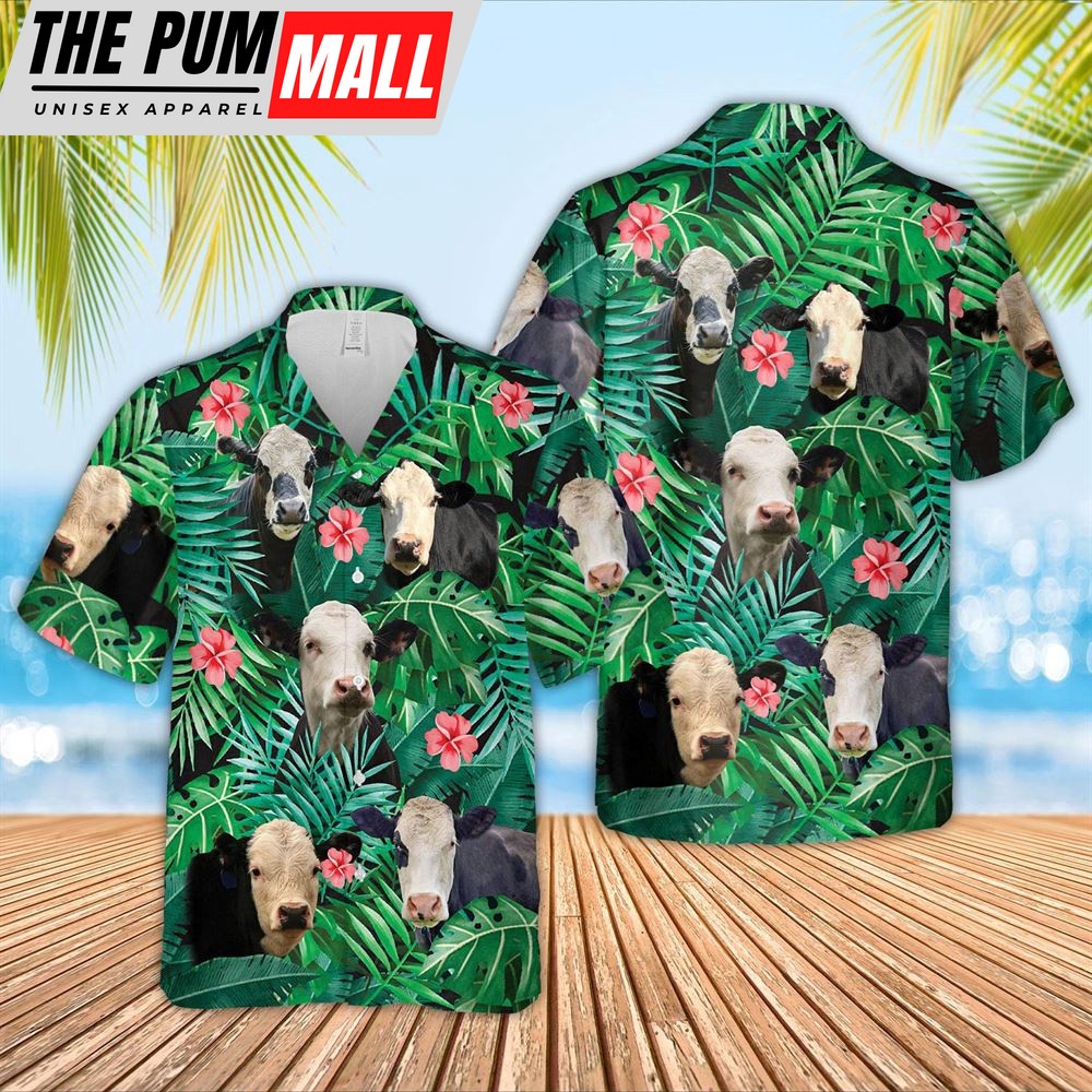 Farm Hawaiian Shirt, Black Baldy 3D Hawaiian Shirt, Animal Hawaiian Shirt