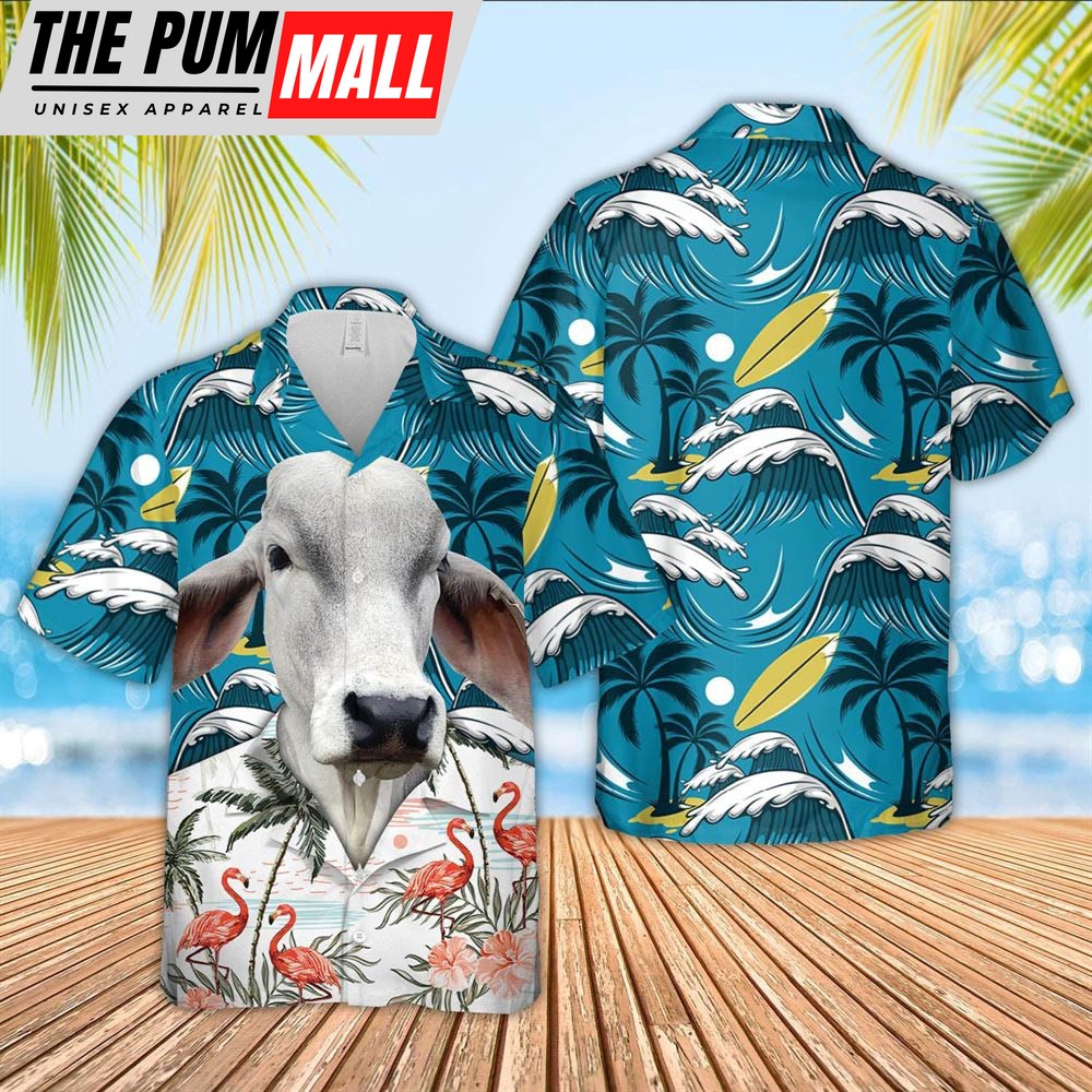Farm Hawaiian Shirt, Brahman Funny Hawaiian Shirt, Animal Hawaiian Shirt