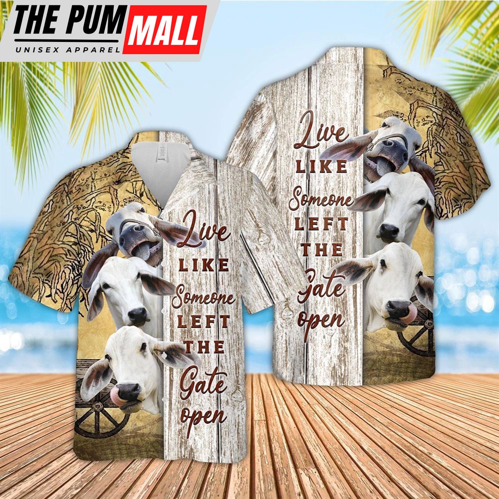 Farm Hawaiian Shirt, Brahman Woods Pattern Hawaiian Shirt, Animal Hawaiian Shirt