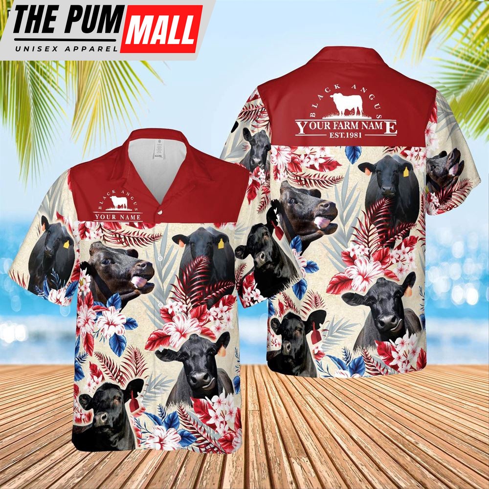 Farm Hawaiian Shirt, Cattle Custom Name And Farm Name Hawaiian Shirts, Animal Hawaiian Shirt
