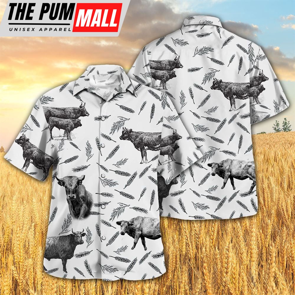 Farm Hawaiian Shirt, Charolais Pattern All Printed 3D Hawaiian Shirt For Men And Women, Animal Hawaiian Shirt