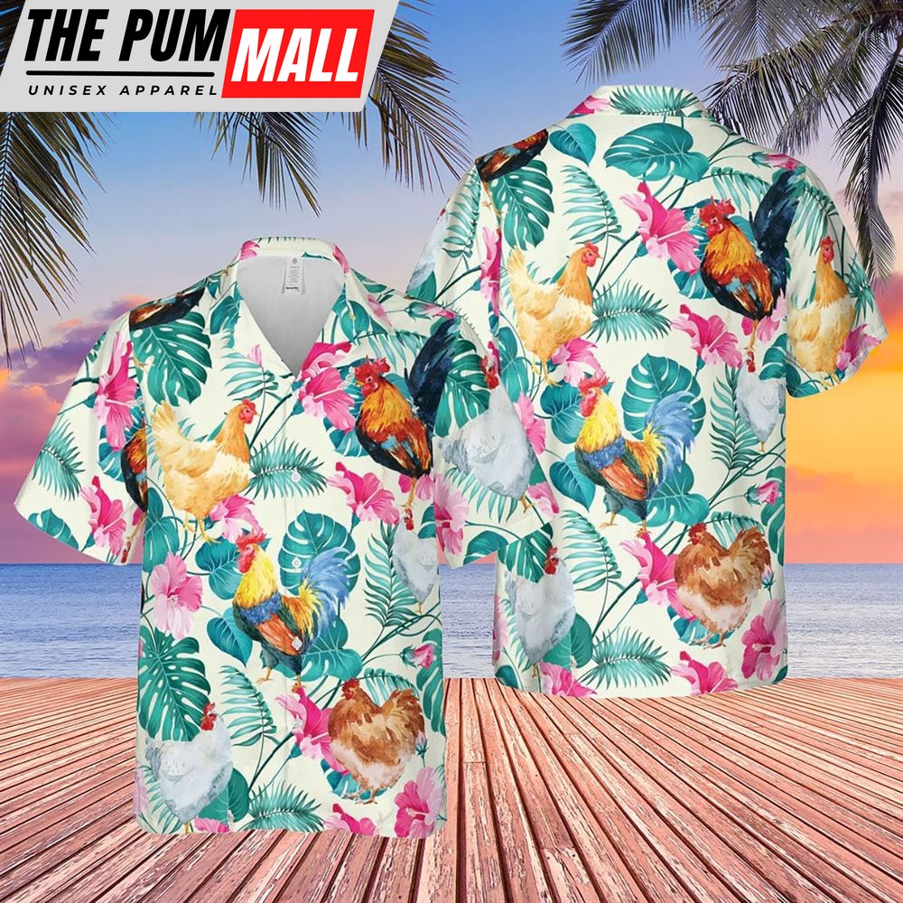 Farm Hawaiian Shirt, Chicken Hawaiian Shirt, Animal Hawaiian Shirt