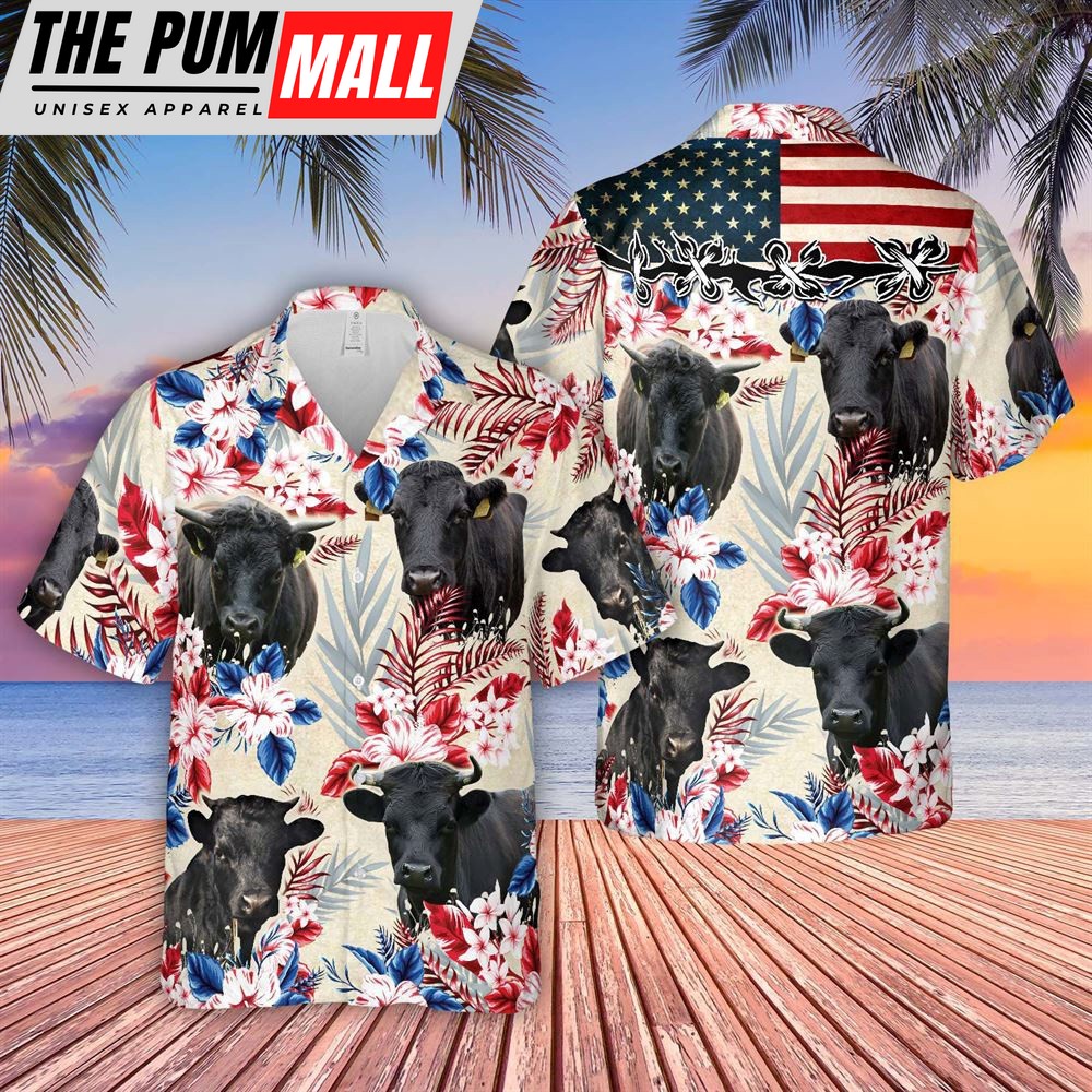 Farm Hawaiian Shirt, Dexter Pattern Us Flag Hawaiian Shirt, Animal Hawaiian Shirt
