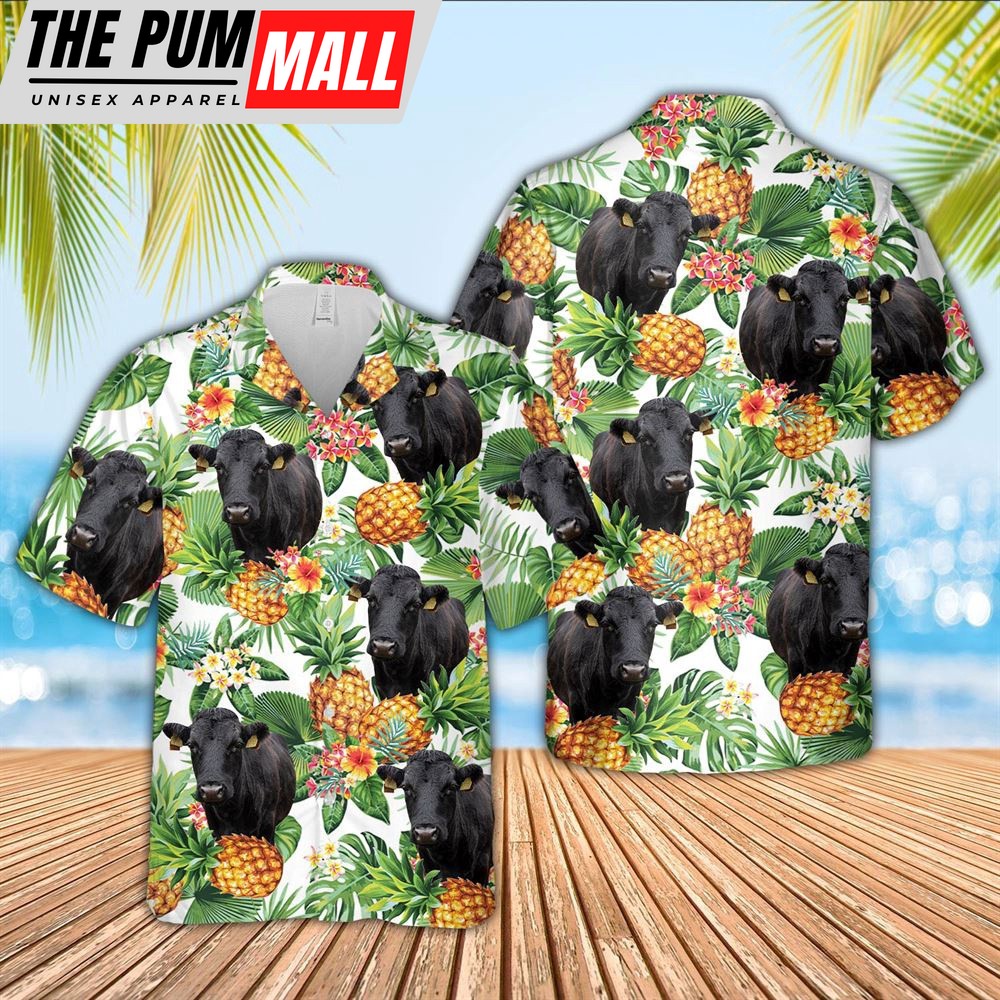 Farm Hawaiian Shirt, Dexter Pineapple Pattern 3D Hawaiian Shirt, Animal Hawaiian Shirt