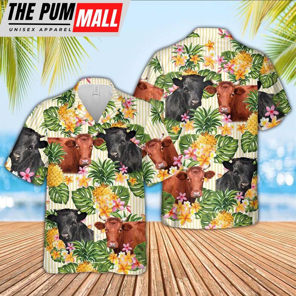 Farm Hawaiian Shirt, Dexter Pineapple Pattern Hawaiian Shirt, Animal Hawaiian Shirt