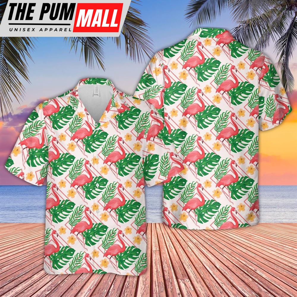 Farm Hawaiian Shirt, Flamingo Pattern D02 Hawaiian Shirt, Animal Hawaiian Shirt