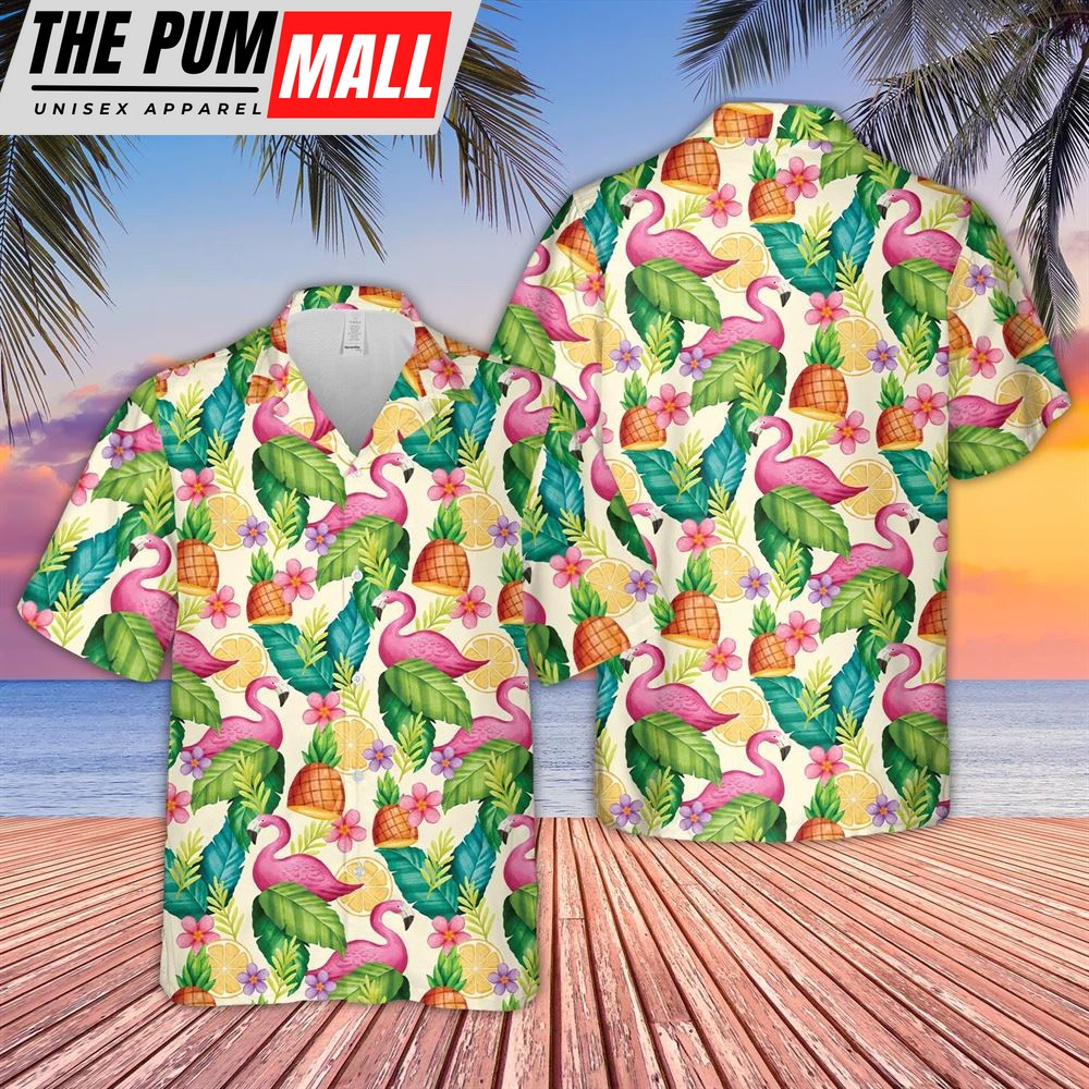 Farm Hawaiian Shirt, Flamingo Pattern D04 Hawaiian Shirt, Animal Hawaiian Shirt