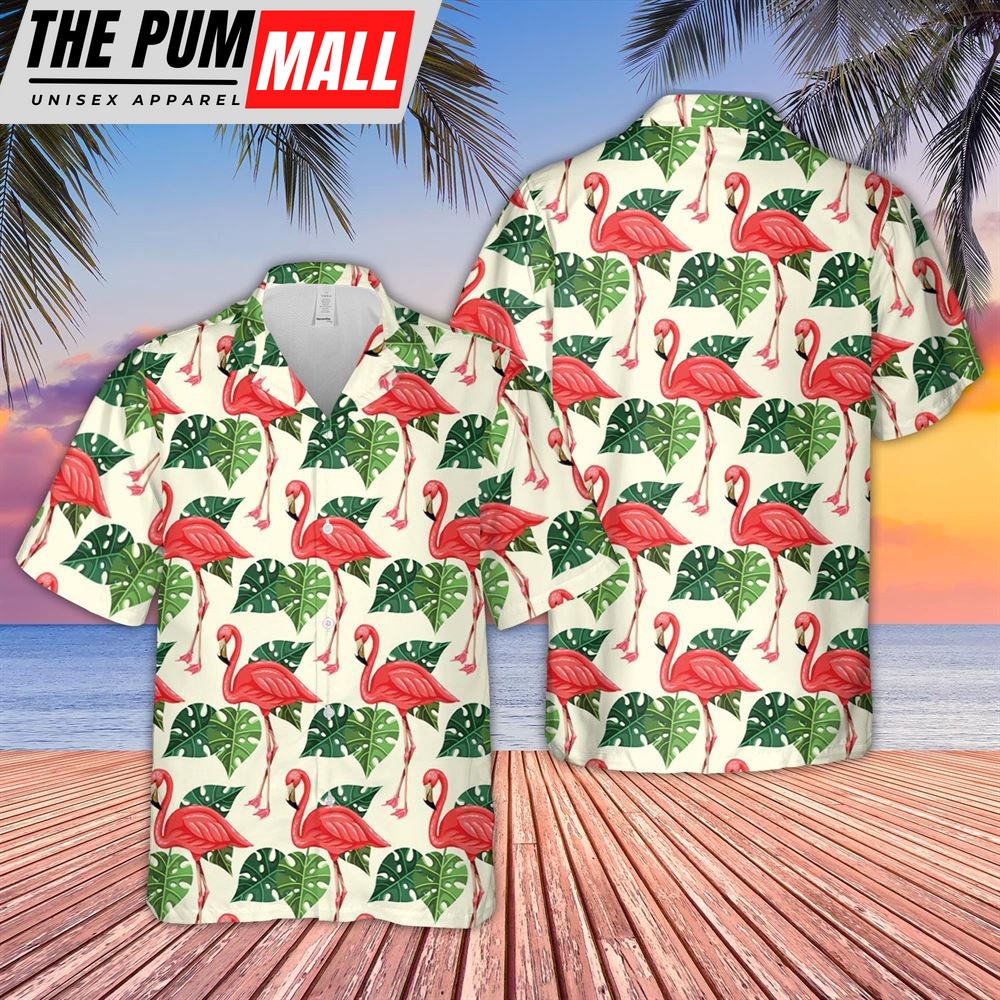 Farm Hawaiian Shirt, Flamingo Pattern D05 Hawaiian Shirt, Animal Hawaiian Shirt