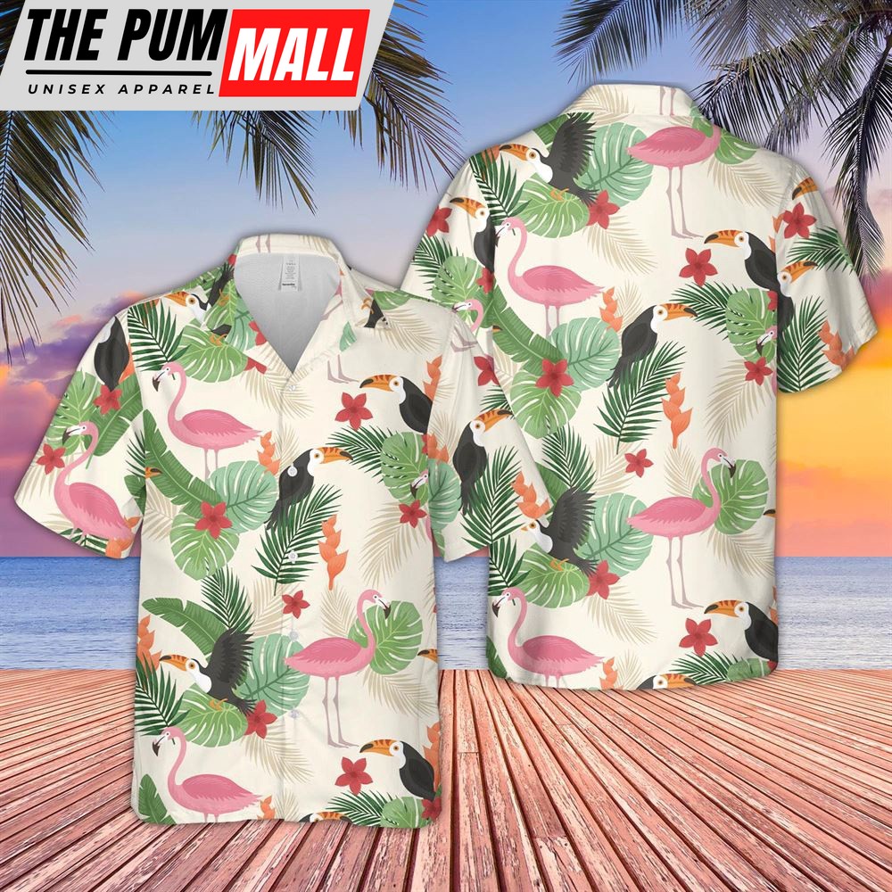 Farm Hawaiian Shirt, Flamingo Pattern D06 Hawaiian Shirt, Animal Hawaiian Shirt