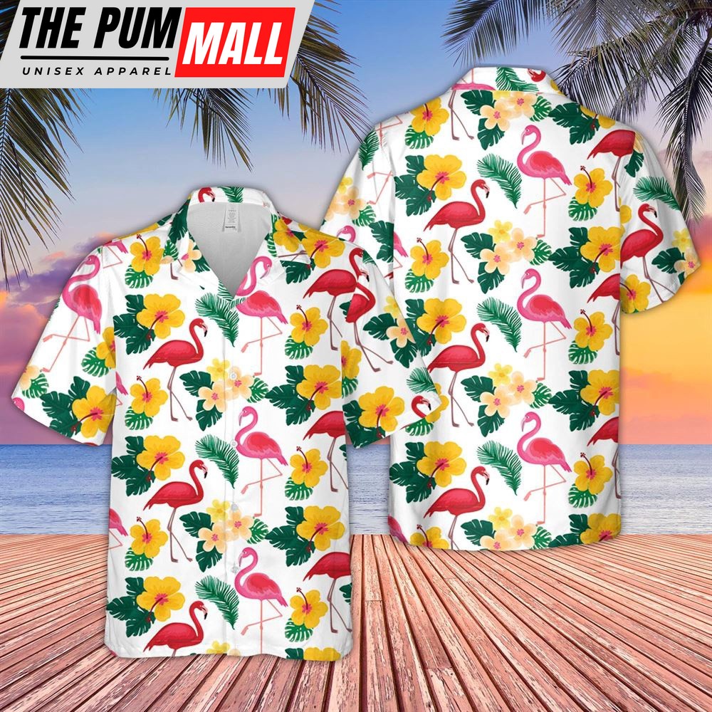 Farm Hawaiian Shirt, Flamingo Pattern D07 Hawaiian Shirt, Animal Hawaiian Shirt