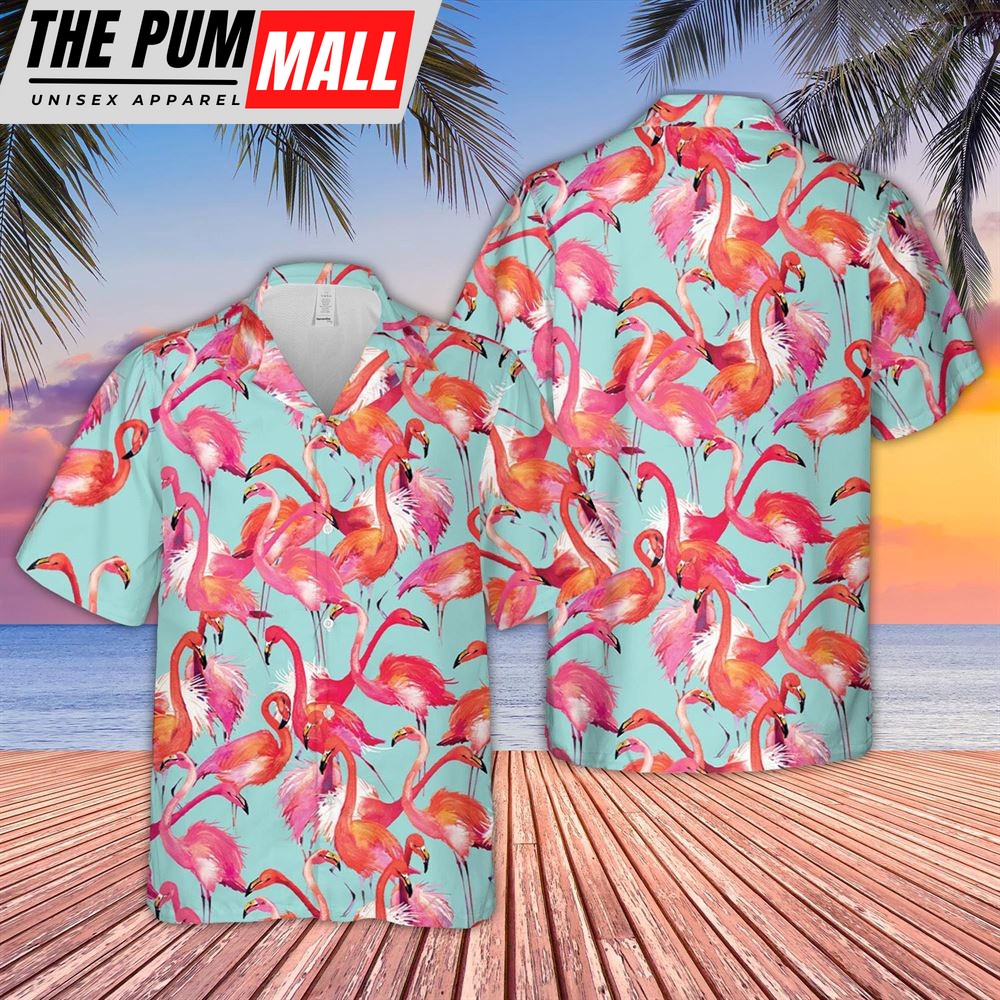 Farm Hawaiian Shirt, Flamingo Pattern D13 Hawaiian Shirt, Animal Hawaiian Shirt