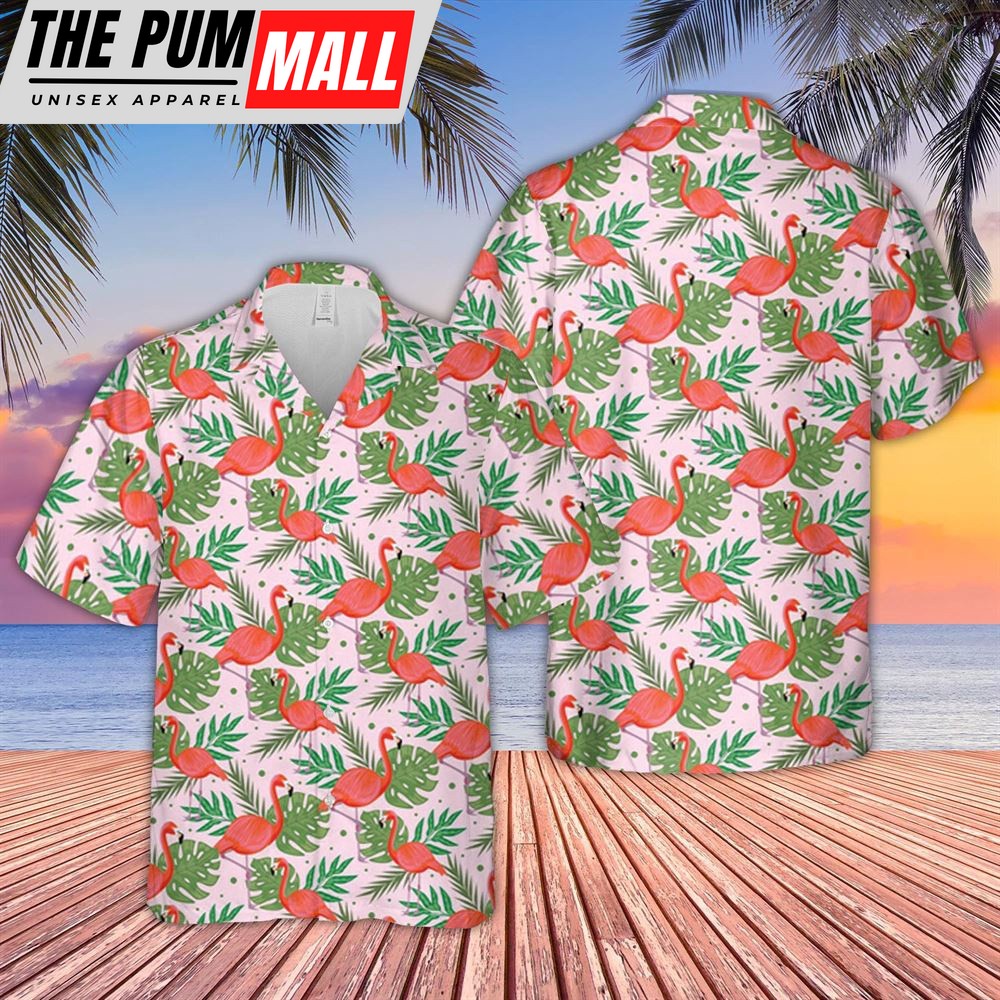 Farm Hawaiian Shirt, Flamingo Pattern D14 Hawaiian Shirt, Animal Hawaiian Shirt